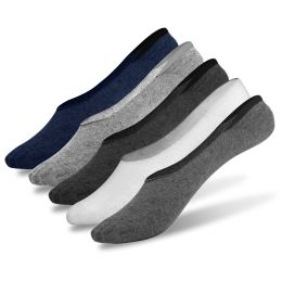 No Show Socks 5 Pairs Breathable Boat Socks Non-slip Low Cut Invisible Socks