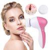 Facial Cleansing Brush Waterproof Face Spin Cleaning Brush with 5 Brush Heads Deep Cleansing Body Facial Brush