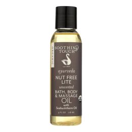 Soothing Touch Bath Body and Massage Oil - Organic - Ayurveda - Nut Free Lite - Unscented - 4 oz