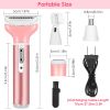 4 In 1 Women Electric Shaver Painless Rechargeable Hair Remover Eyebrow Nose Hair Cordless Trimmer Set