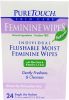 Puretouch Feminine Wipes Flushable - 24 Wipes