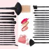 Makeup Brush Set; Complete 32pcs Black Makeup Brushes Synthetic Soft Bris