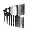 Makeup Brush Set; Complete 32pcs Black Makeup Brushes Synthetic Soft Bris