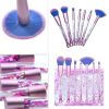 7pcs Makeup Brushes Set Mermaid Unicorn Crystal Quicksand Sequins + Pouch Case