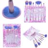 7pcs Makeup Brushes Set Mermaid Unicorn Crystal Quicksand Sequins + Pouch Case