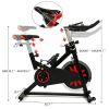 Belt Drive Indoor Cycling Bike with Magnetic Resistance Exercise Bikes Stationary - red black XH