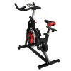 Belt Drive Indoor Cycling Bike with Magnetic Resistance Exercise Bikes Stationary - red black XH