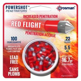 Crosman .22cal Red Flight Penetrator Pellets - 16.7 Grain (100 Count)