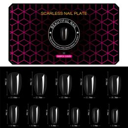 1 Box 500-550PCS Hot Black Box Nail Sheet Ultra-Thin Seamless Matte False Nail Tips Soft Gel Manicure Tips (Kinds: 11)