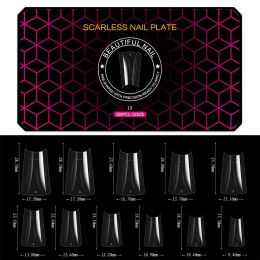 1 Box 500-550PCS Hot Black Box Nail Sheet Ultra-Thin Seamless Matte False Nail Tips Soft Gel Manicure Tips (Kinds: 13)