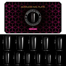 1 Box 500-550PCS Hot Black Box Nail Sheet Ultra-Thin Seamless Matte False Nail Tips Soft Gel Manicure Tips (Kinds: 1)