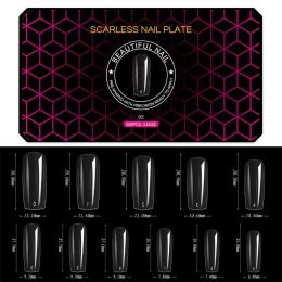 1 Box 500-550PCS Hot Black Box Nail Sheet Ultra-Thin Seamless Matte False Nail Tips Soft Gel Manicure Tips (Kinds: 2)