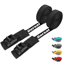 DORSAL Surfboard Kayak SUP Surf Roof Rack Tie Down Straps 15 FT (Set of 2) (Color: Red)