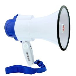 5 Core Megaphone Bullhorn Cheer Horn Mic Recording Siren Blow Horn Hand Held Mega Phone Loudhailer 8R (white: 8R)